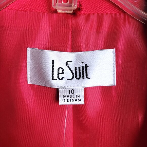 Le Suit Jacket Skirt Suit Womens 10 Pink Black 2PC Business Casual Career Office - Picture 3 of 16